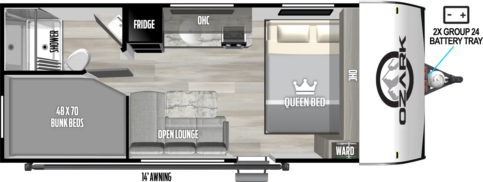 Ozark 1620DBLE Floorplan